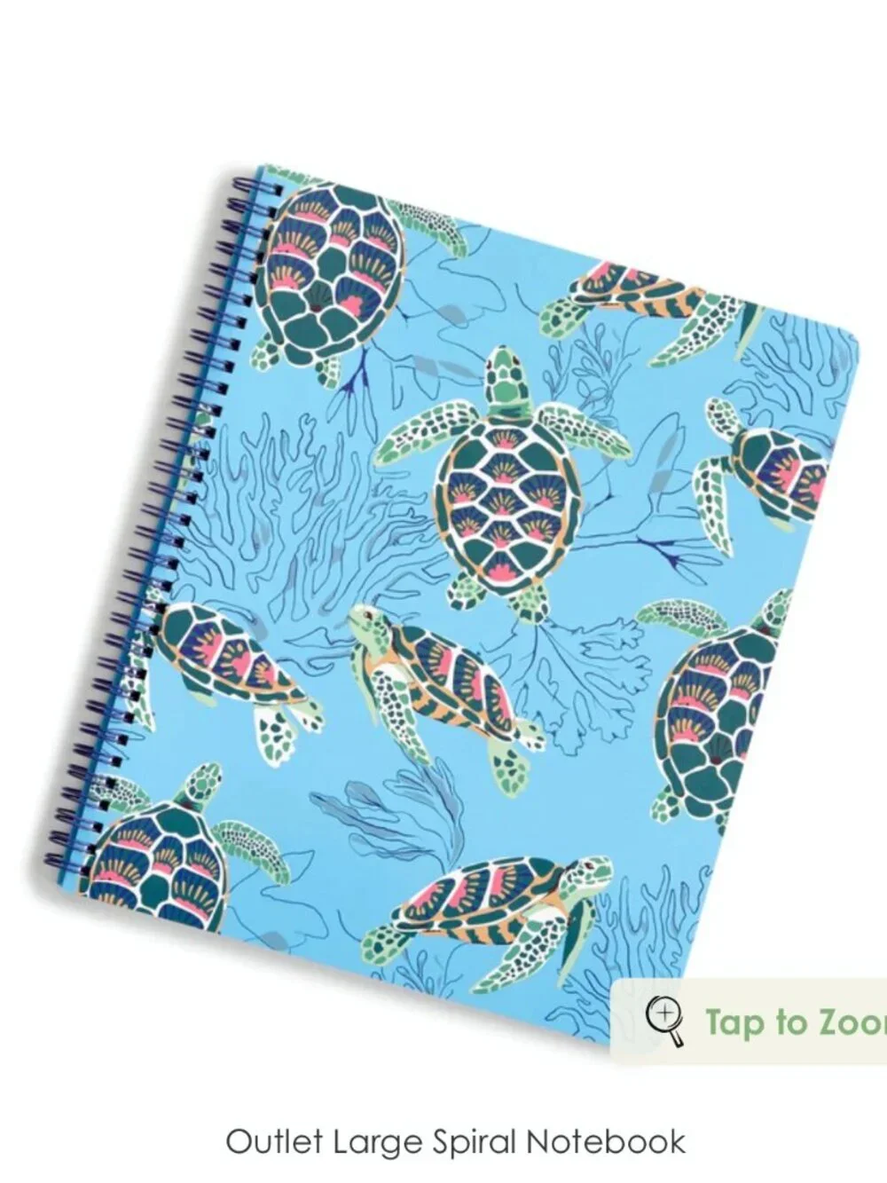 Vera Bradley Large Spiral Notebook Sea Turtles and Coral NWT